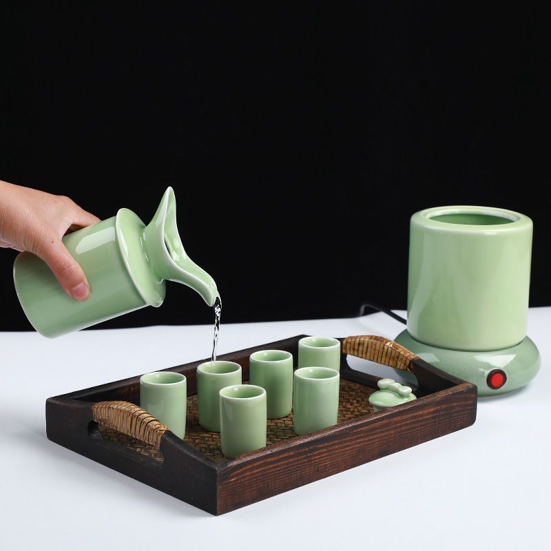 苏宁放心购陶瓷温酒器烫家用电加热暖酒器白酒清酒中式酒具套装
