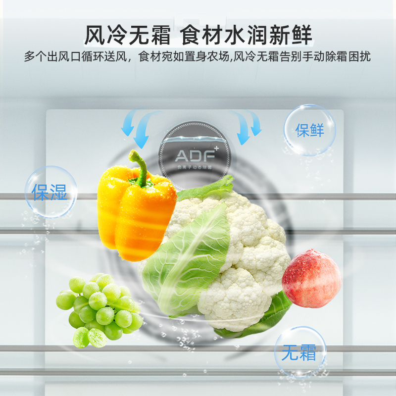 美菱(MELNG)539升十字对开门冰箱 一级能效风冷无霜净味家用四开门电冰箱大容量自营 BCD-539WP9CX
