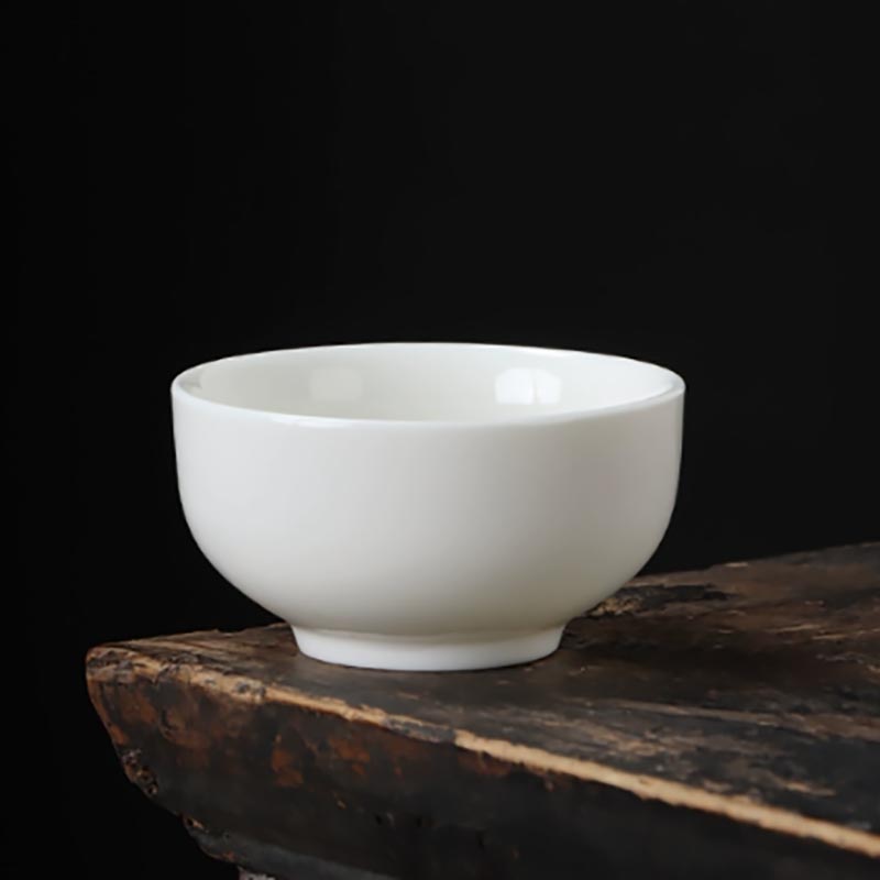 羊脂玉大功夫杯茶杯 长6*高3.2cm 容量50ml(10个装)高清大图
