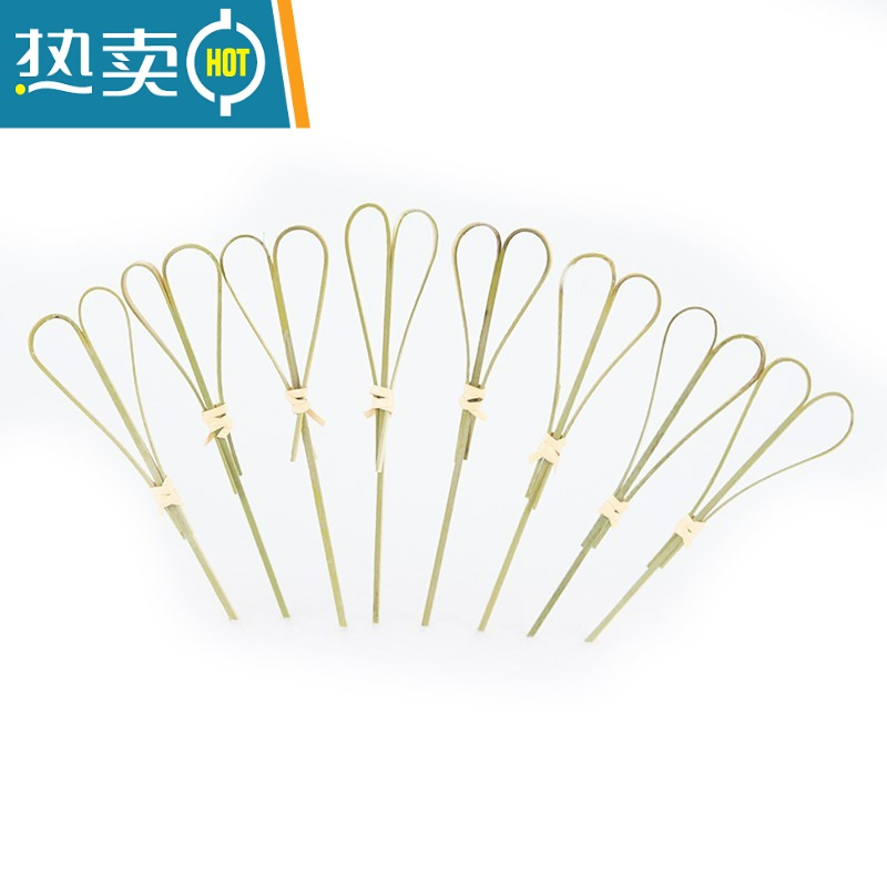 敬平水果签装饰花签竹签创意果插艺术长牙签叉汉堡固定可爱 青色 18cm本色打结100