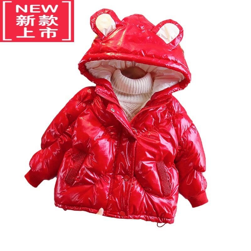 可莉允2022新款女宝宝棉衣冬装韩版洋气加绒加厚周岁红棉服过年外套时髦图片