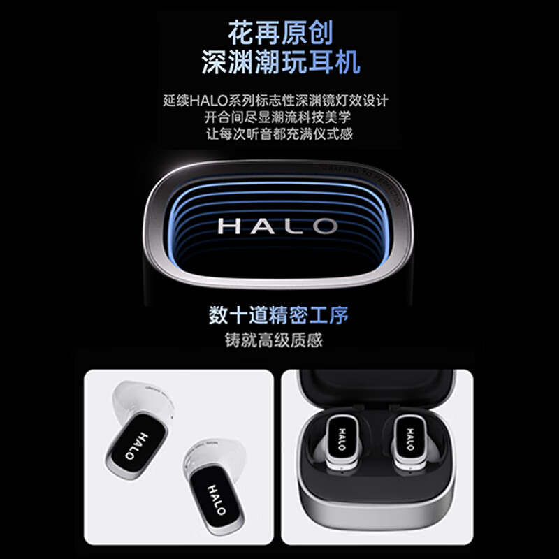漫步者(EDIFIER)Halo Buds 深渊赛博潮玩耳机 半入耳式蓝牙耳机 RGB灯效 长续航低延迟高清大图