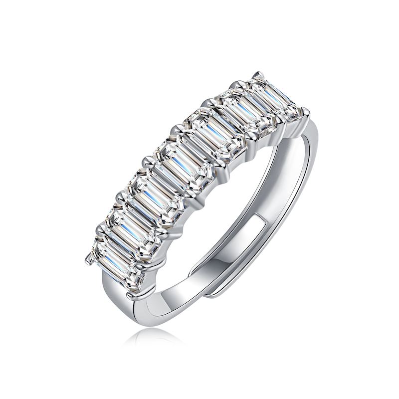 玖钻珠宝女士奢华贵族款其他材质戒指自戴设计独特镶嵌工艺高档大气R12848 银色 活口