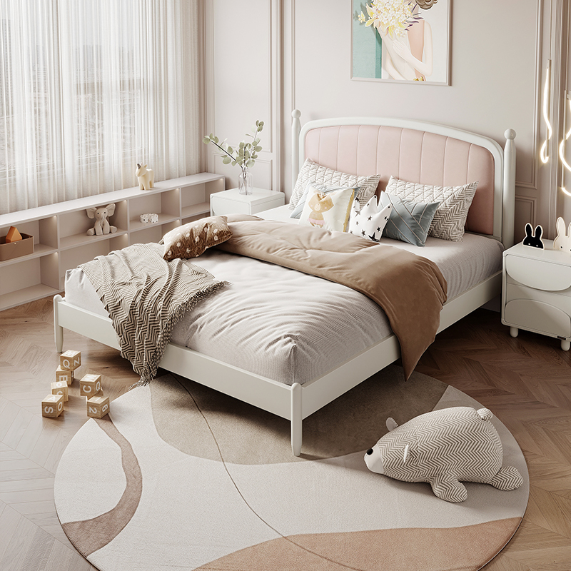 全友家居田园风儿童床儿童房卧室家具女孩公主床软包床屏板式床1213