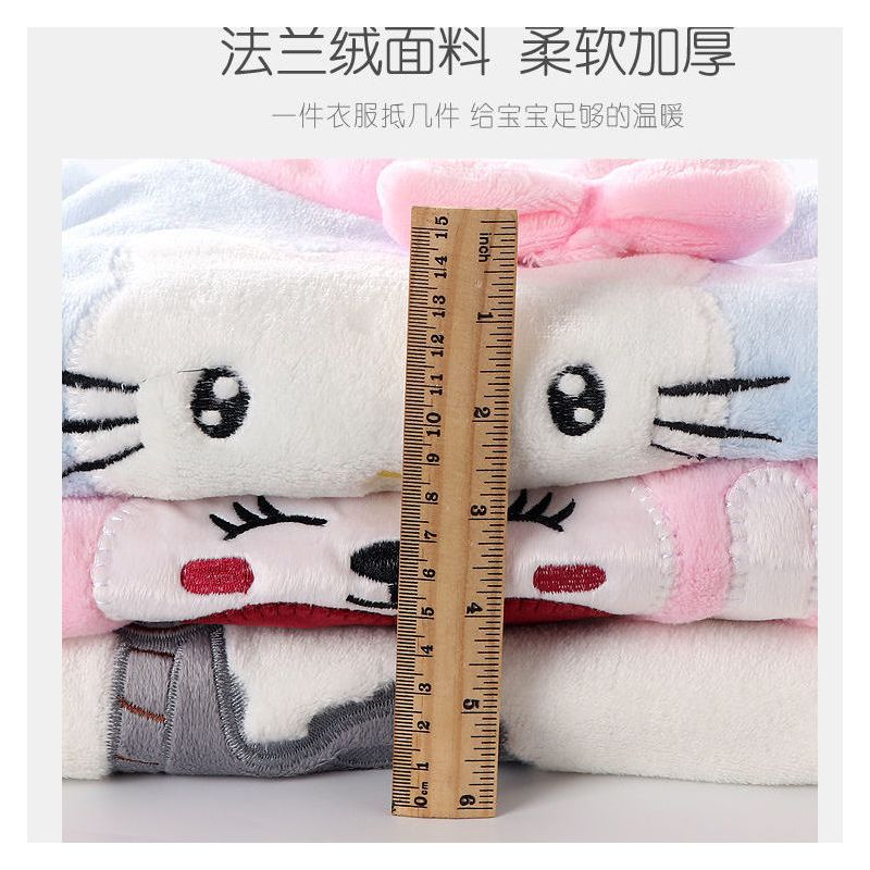 儿童法兰绒睡衣套装宝宝秋冬男童女童中大童加绒加厚珊瑚绒居家服