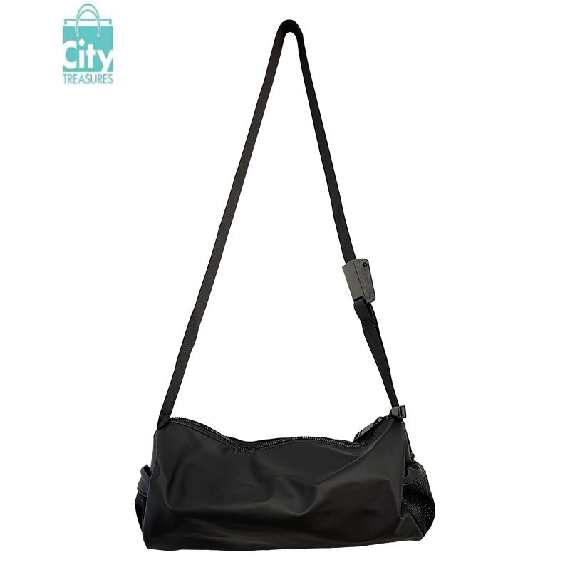 bangdou防水尼龙布包大容量休闲男女单肩运动包斜挎包圆筒小包小众