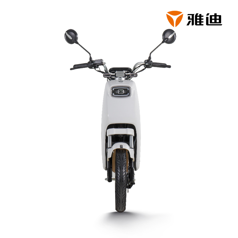 雅迪电动车新款欧致48V24ah锂电电瓶车踏板代步电动自自行车 男女通用 雪珠白