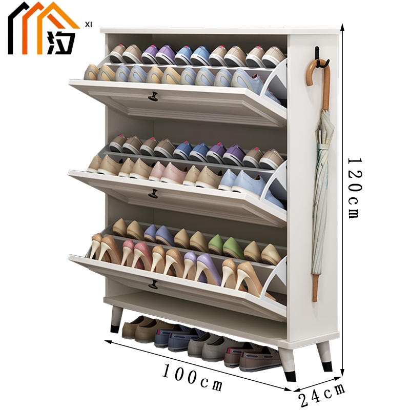汐翻斗鞋柜100cm个高清大图