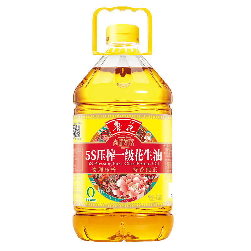鲁花香味家族系列5S 压榨 一级花生油 4.36L