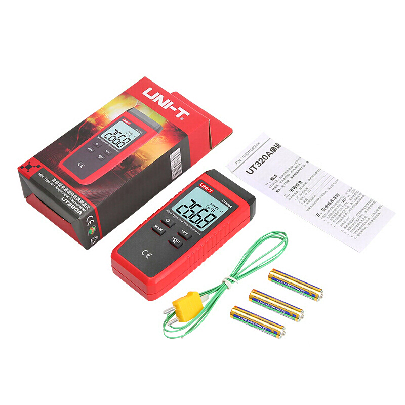 优利德(UNI-T)UT320D 双通道测温仪 温度计 自动量程 带背光 小型便携工业数字温度测量仪