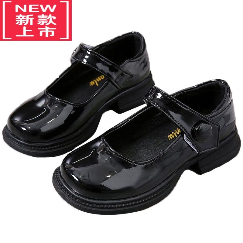 可莉允儿童小黑皮鞋女童新款英伦风韩版中大童公主鞋软底百搭时尚舒适鞋运动休闲鞋图片