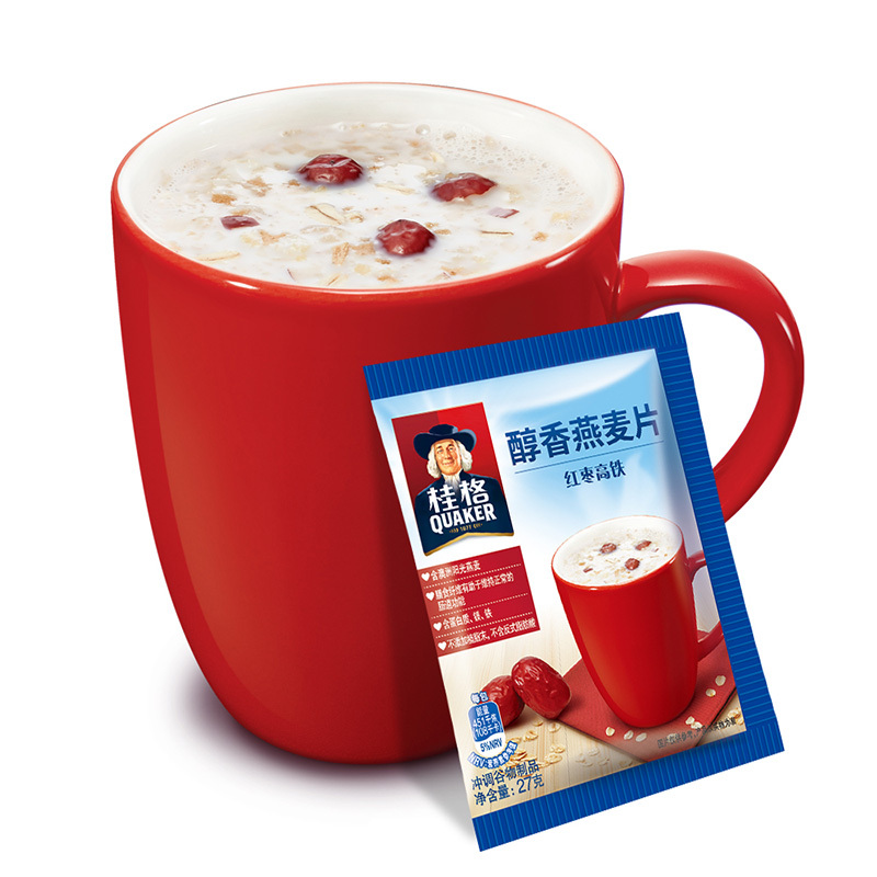 桂格(QUAKER)袋装醇香燕麦片红枣高铁27克*25包