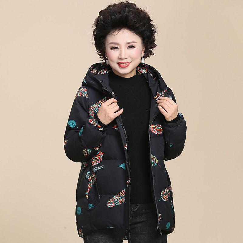 迪鲁奥(DILUAO)高端轻奢中老年棉服胖妈妈秋冬装棉服短款棉袄中老年棉衣女加肥加大码外套200斤高清大图