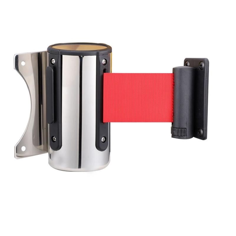 翌嘉 YJ4123122 不锈钢警戒隔离线警示柱排队护栏银行带伸缩带安全警示带 金色 2米高清大图