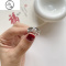 JiMi通体925银银个性小众设计简约不规则双层锆石戒指女开口食指环ins