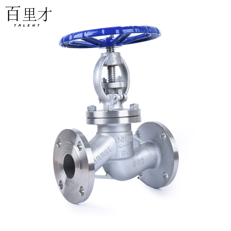 百里才 不锈钢法兰截止阀J41W-16P DN25高清大图