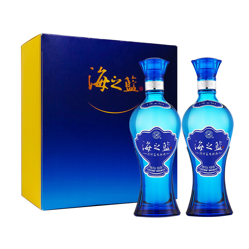 洋河蓝色经典 海之蓝 42度 240ml*2 礼盒装 浓香型白酒