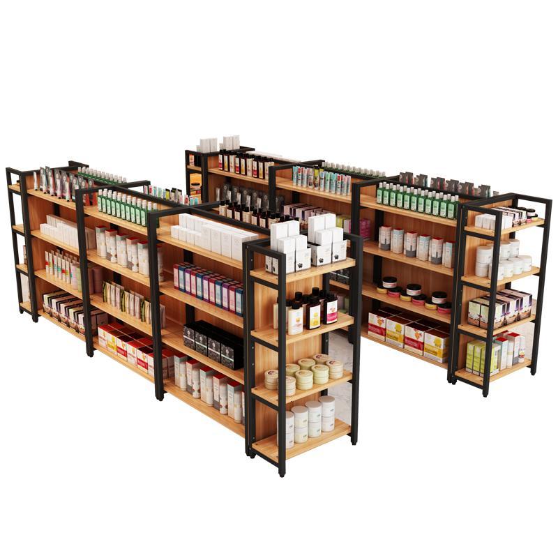 零售超市货架饮料展示架双面挂钩展示台店多层手机配件中岛柜台