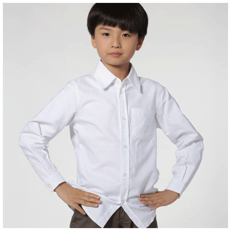 迪鲁奥(diluao)儿童t恤/衬衫 迪鲁奥(diluao)男童白衬衫长袖女童白色