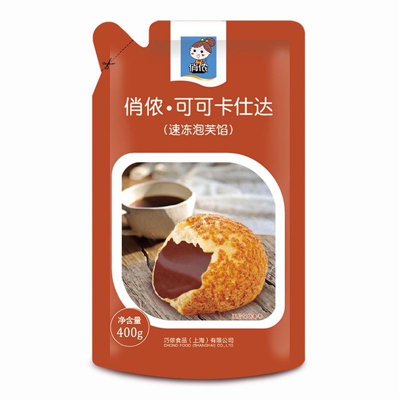 俏侬可可卡仕达(速冻泡芙馅)400g