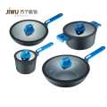 德世朗餐厨定制蓝鲨不粘锅平底锅家用炒锅燃气灶电磁炉炒菜锅DFS-J116 蓝鲨尊贵4件套【炒锅+煎锅+奶锅+汤锅】