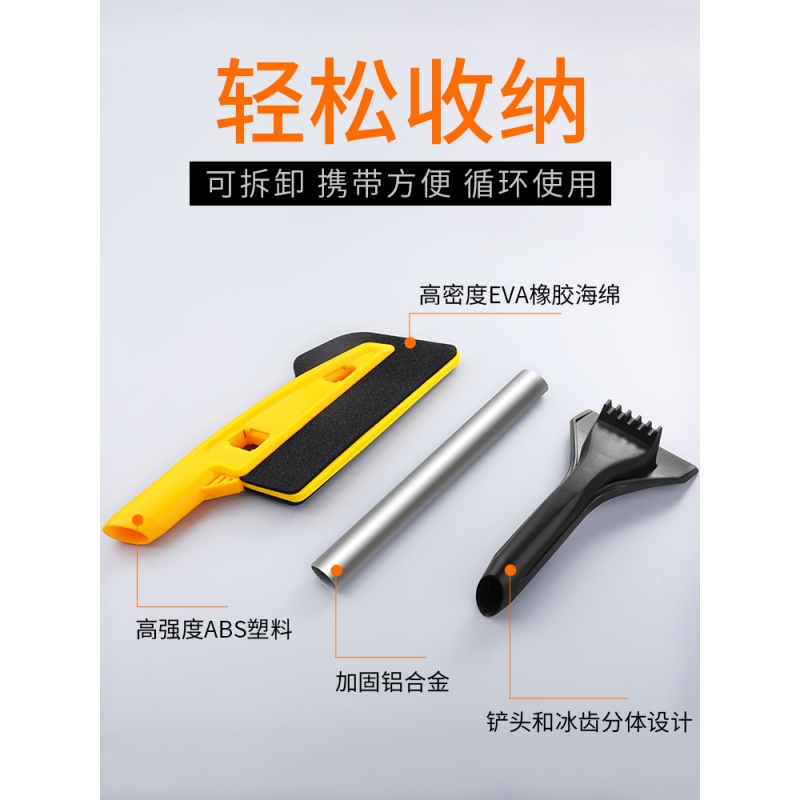 汽车用除雪铲多功能除冰铲扫雪刷除霜冬季刮雪清冰雪汽车用品 [新一代海绵款]常规短款★快捷干净不伤车★
