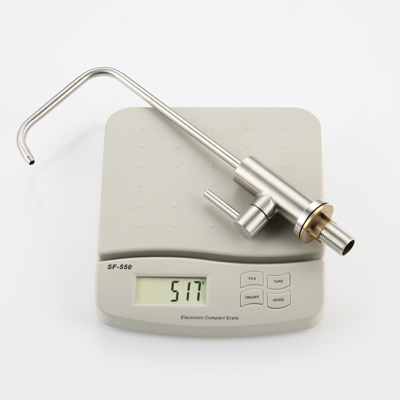 直饮水龙头2分4分家用厨房净水器配件304不锈钢鹅颈纯净水机龙头|黑色304钢（2分大体）大弯款