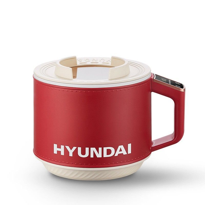 HYUNDAI 韩国现代电煮锅 小电锅宿舍泡面锅多功能电火锅蒸煮一体迷你 QC-DZ2775红色