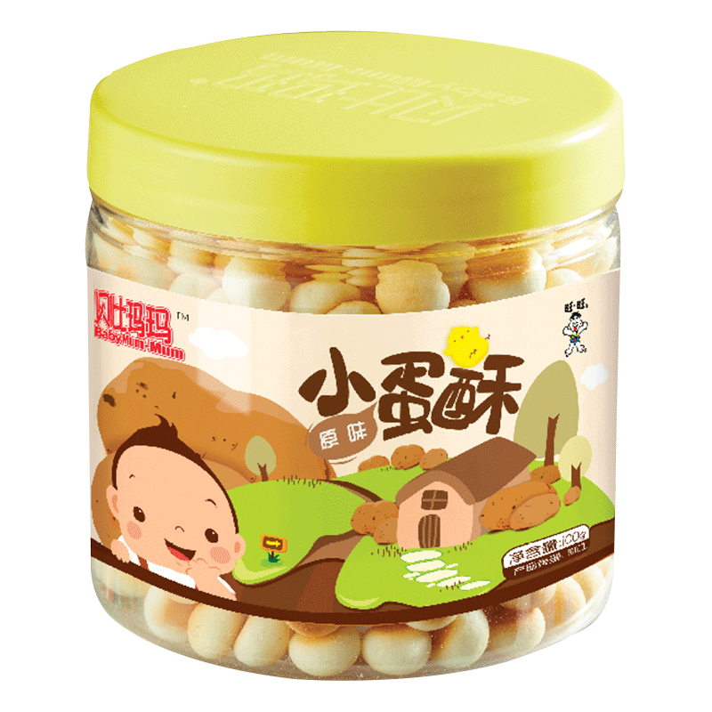 旺旺贝比玛玛小馒头蛋酥零食奶豆零食磨牙饼干100g原味