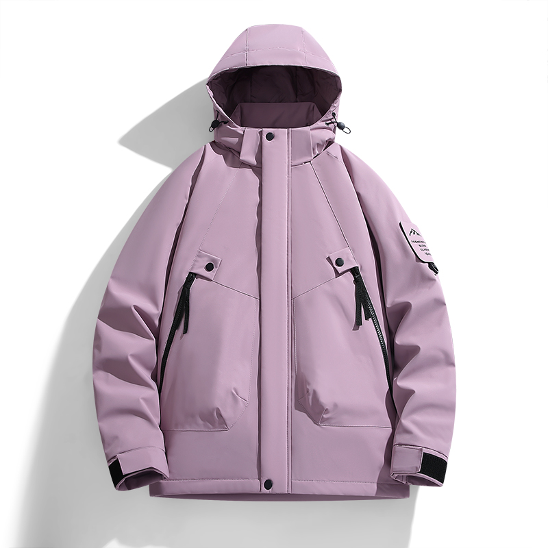 渔人船长秋冬情侣款户外保暖棉衣轻薄防风石墨烯男女款防寒服外套 女藕粉色 L