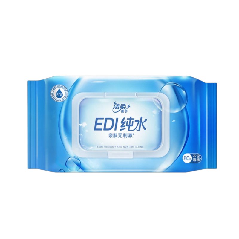 洁柔卫生湿巾大包装湿纸巾80片1包清洁无酒精家用实惠装高清大图