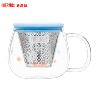膳魔师Tritan塑料运动水杯玻璃花茶杯便携随手杯星空系列花茶杯TCGH-440S-BLS(GEO)