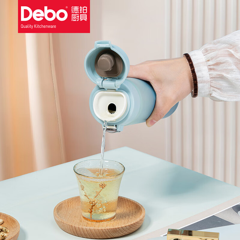 Debo德铂保温杯304不锈钢车载泡茶学生杯子 渐变蓝DEP-894高清大图
