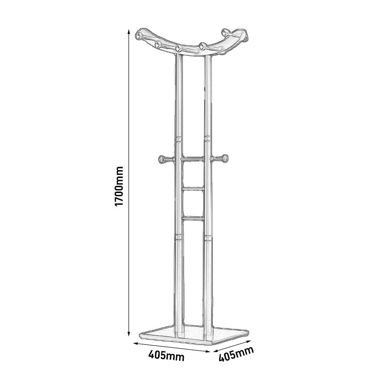 臻远ZY-YMJ-04落地衣帽架家用卧式挂衣架红棕色升级款