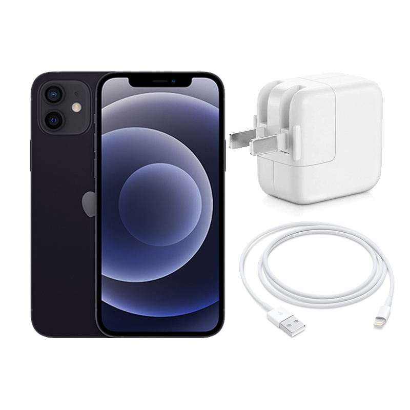 Apple iPhone 12 64G 黑色 12W USB充电头闪电转USB接口(1米)
