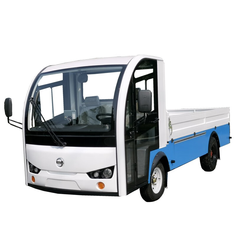 西克四轮单排2座封闭式平板车fh30zl2吨电动平版货车电动观光车带空调