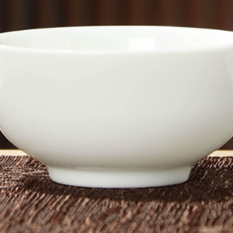 高白瓷大功夫杯茶杯 长6*高3.2cm 容量50ml(10个装)高清大图