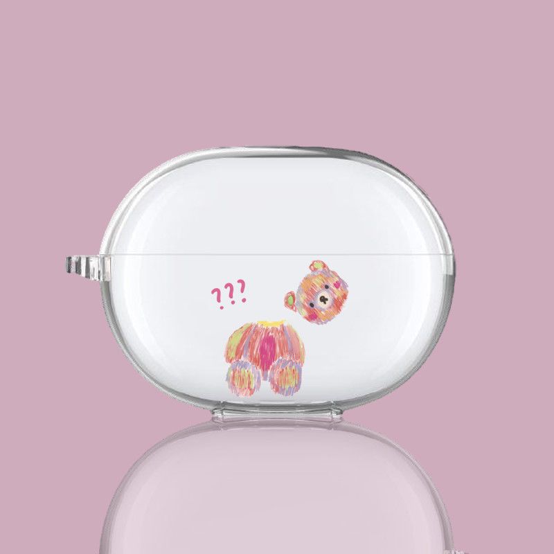 Airpods 1/2代 小熊款 断头熊freebuds3代保护套卡通涂鸦华为4i耳机壳适用透明软pro可爱