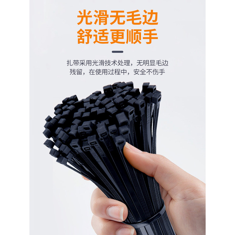 添翼 尼龙扎带 3*100黑色国标2.5MM宽 1000条/包(单位:包)高清大图