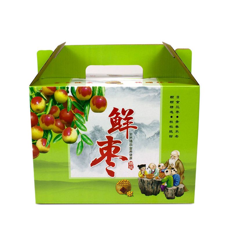 斤10斤装鲜枣礼盒包装箱蜜枣红枣脆枣包装盒纸箱水果箱|鲜枣绿色大号6-10斤