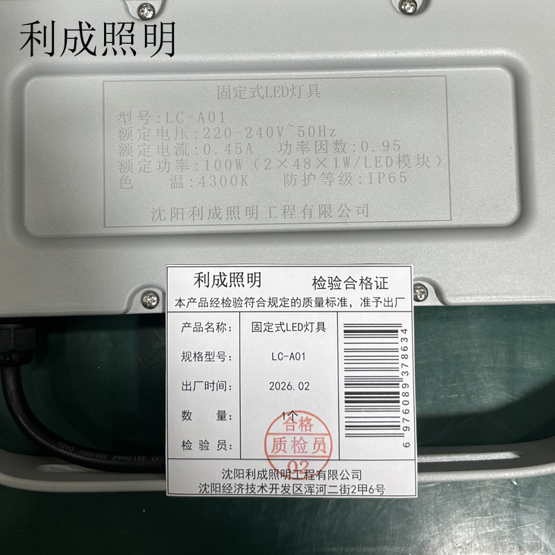 利成照明 固定式LED灯具 100W泛光灯 LC-A01高清大图