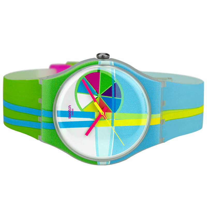 斯沃琪(SWATCH)手表 原创炫彩系列树脂表带 石英男女通用表 SUOW124