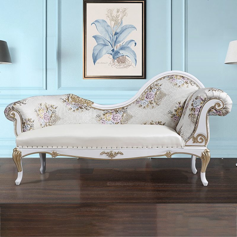 欧式贵妃榻美人躺椅实木贵妃椅卧室新古典沙发椅懒人美式沙发 邮