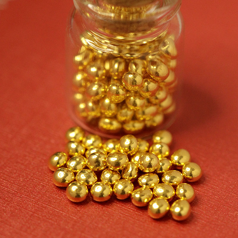 素竹 足金/黄金小金蛋 月月存小金蛋0.5克 送玻璃瓶品质保证书高清大图