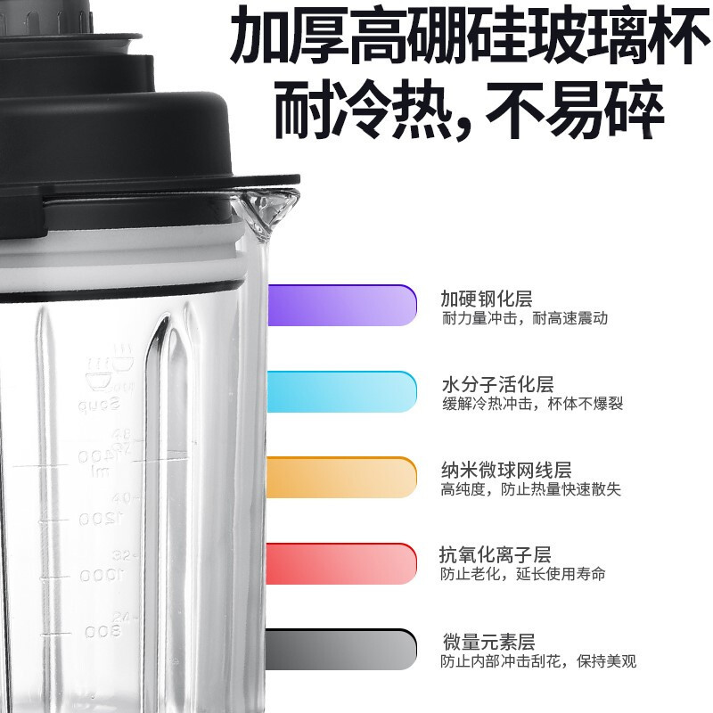 爱仕达(ASD)AJ-L80E118破壁机 多功能家用 加热破壁料理机 搅拌机 辅食机 榨汁机 绞肉机