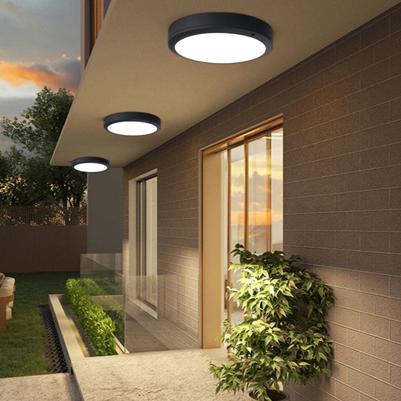 邦可臣现代室外吸顶灯阳台灯防潮防虫过道灯户外圆形走廊大门灯led