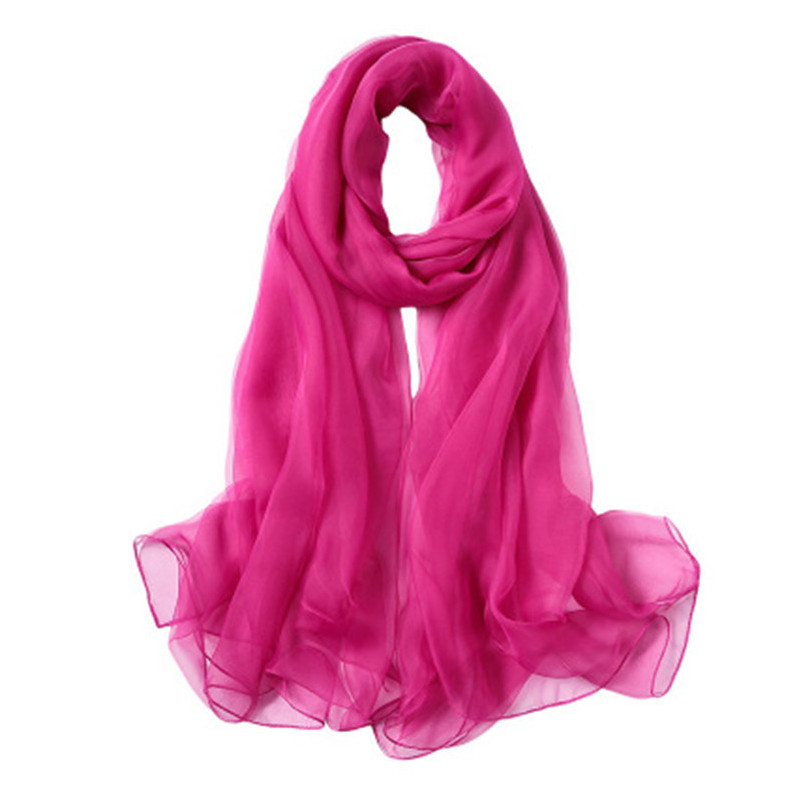 盛世尼曼丝巾女百搭春秋长款冰丝围巾冬季超大妈妈纱巾纯色雪纺披肩