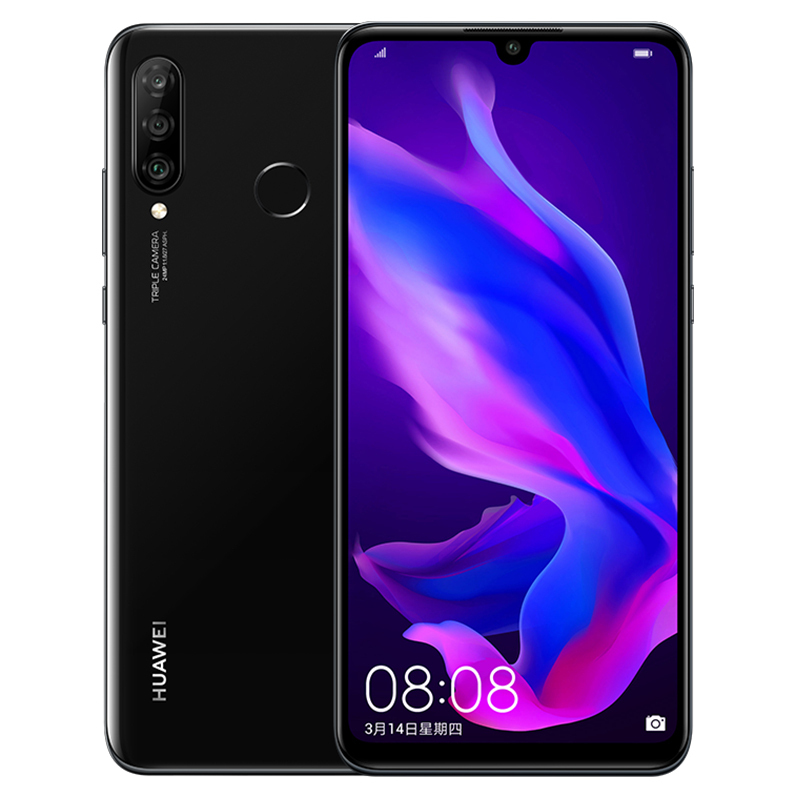 华为/HUAWEI nova 4e AI超广角三摄 6GB+128GB 幻夜黑 移动联通电信4G全网通拍照手机