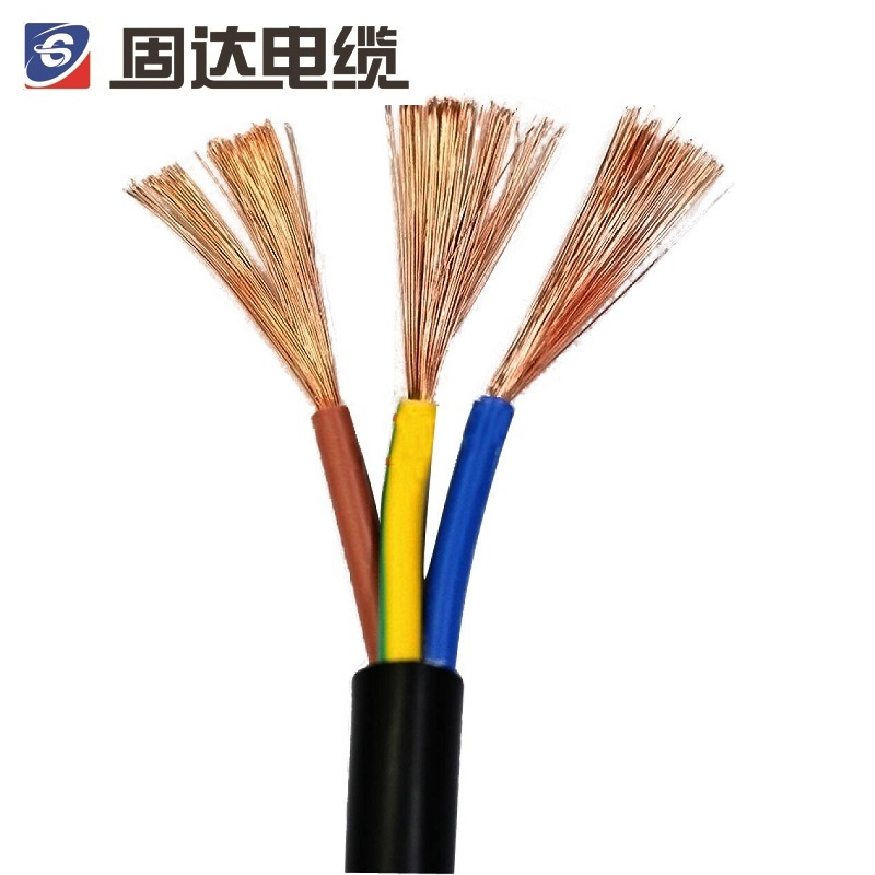 固达电缆 阻燃软护套电线 ZR-RVV-3*6 卷