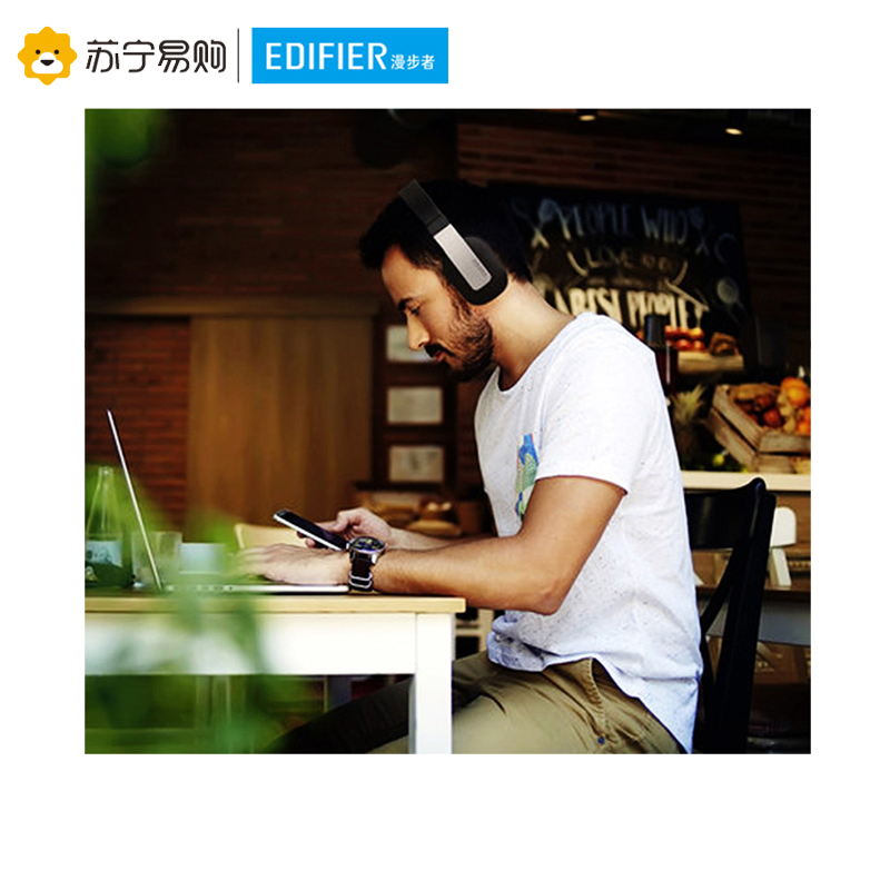 漫步者Edifier W845NB全包耳头戴式蓝牙无线耳机主动降噪手机音乐耳麦3.5mm插孔 黑色